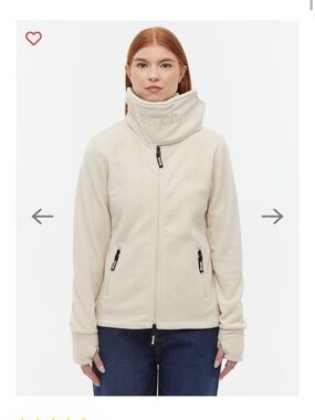 NWT Bench Cream High Funnel Neck Fleece Jacket